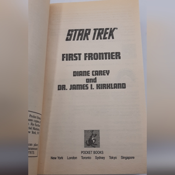 Star Trek: First Frontier Diane Carey Dr. James Kirkland Novel Paperback 1995 - Picture 4 of 6